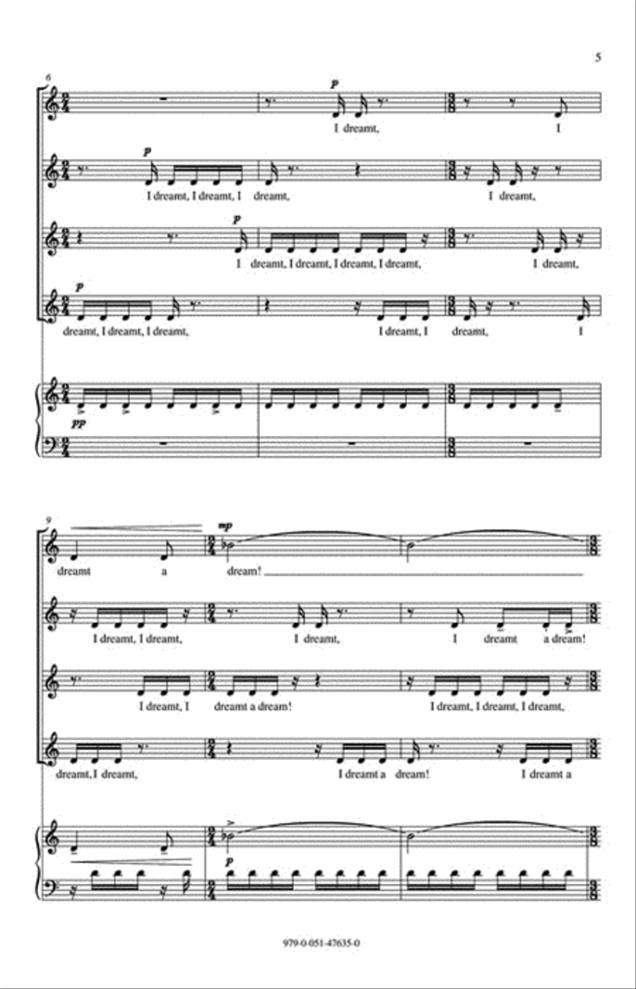 I Dreamt A Dream 4-Part scores gallery preview page 3