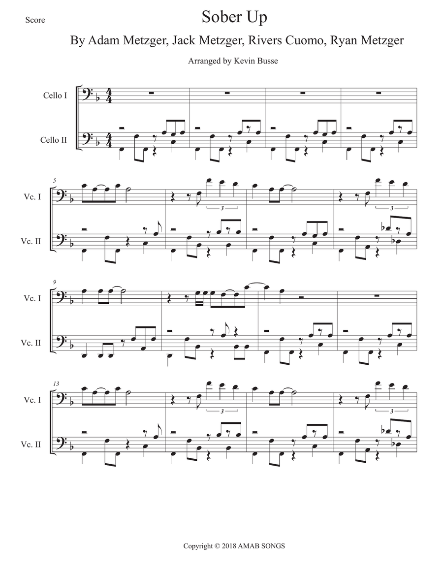 Sober Up String Duet scores gallery preview page 1