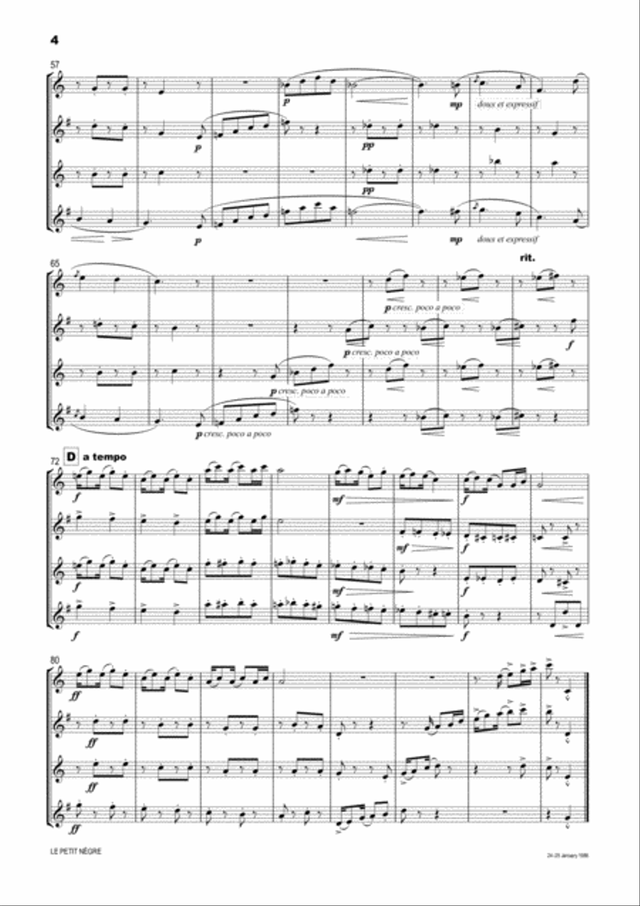 Le Petit Nègre Woodwind Quartet scores gallery preview page 5