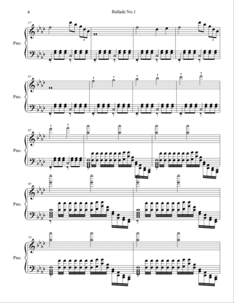 Ballade No.1 Piano Solo scores gallery preview page 4