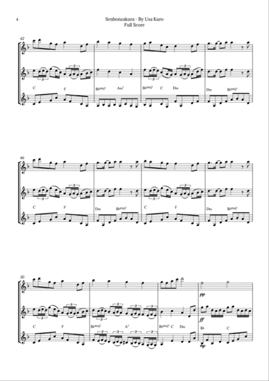 Senbonzakura String Trio scores gallery preview page 4