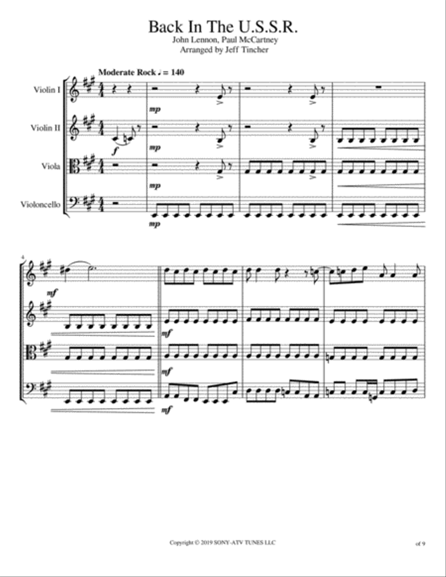 Back In The Ussr String Quartet scores gallery preview page 2