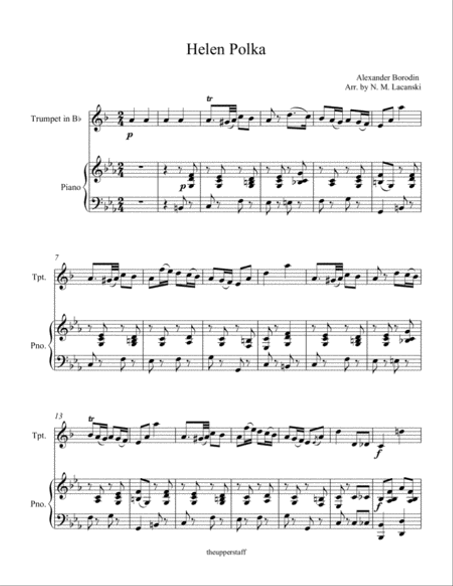 Helen Polka Trumpet Solo scores gallery preview page 2