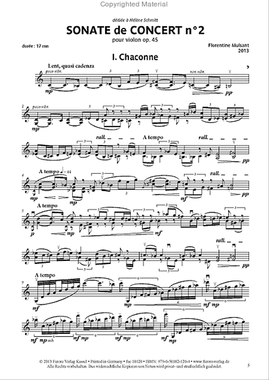 Sonate de Concert ndeg2 op. 45 Violin Solo scores gallery preview page 2