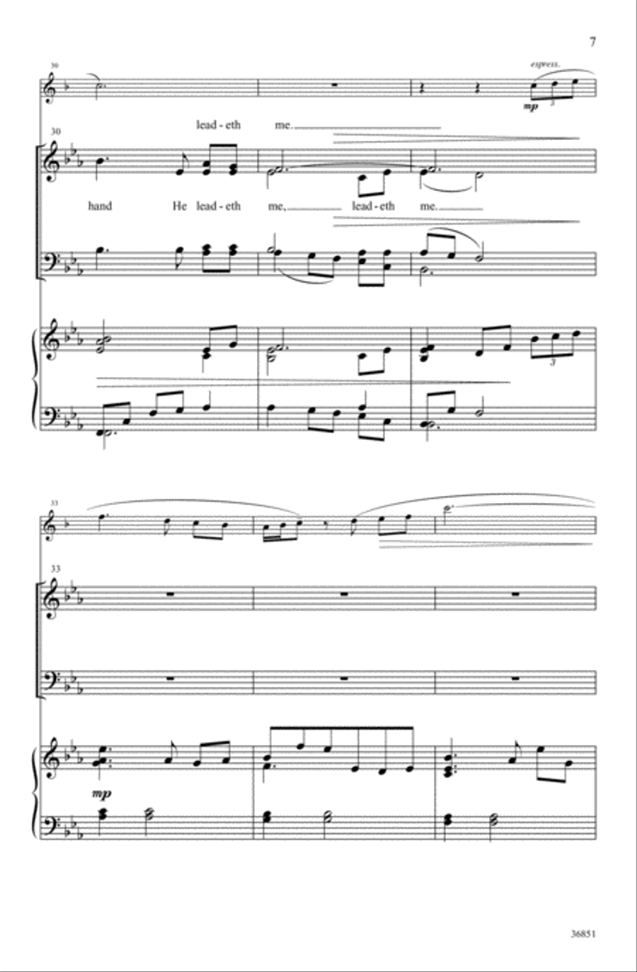 He Leadeth Me 4-Part scores gallery preview page 6