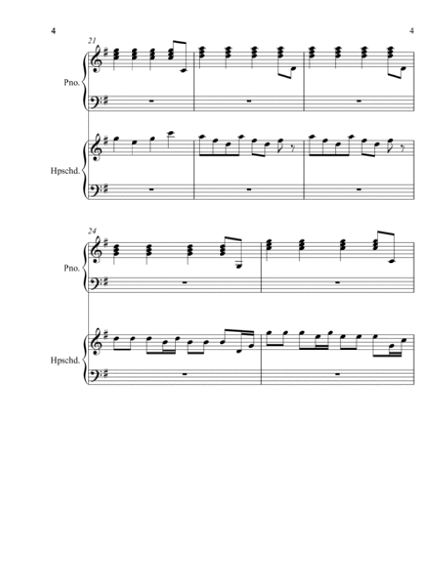 Opus 41 - Barock dancing theme Harpsichord scores gallery preview page 4
