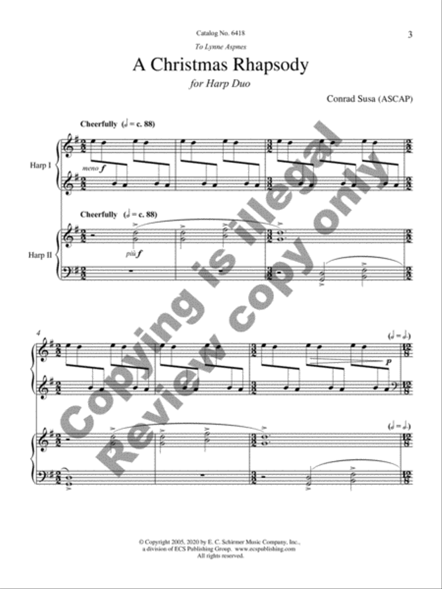 A Christmas Rhapsody A Christmas Rhapsody Harp scores gallery preview page 3