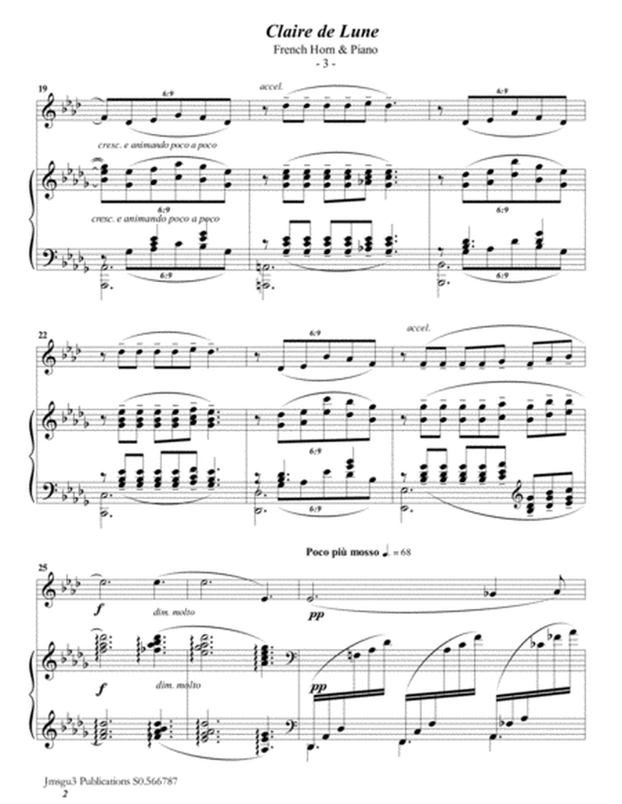 Debussy: Claire de Lune for French Horn & Piano image number null