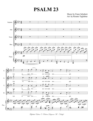 Book cover for SCHUBERT - PSALM 23 - Arr. for SATB Choir and Piano (With Piano Part)