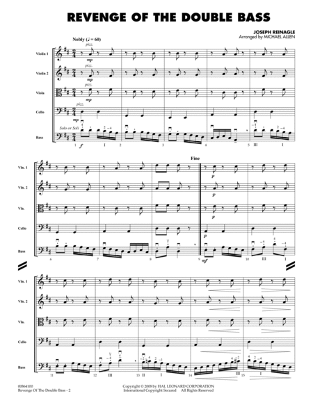 Revenge of the Double Bass - Full Score by Michael Allen Double Bass - Digital Sheet Music