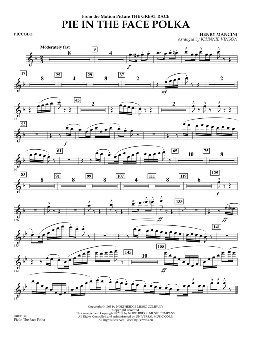 Pie In The Face Polka - Piccolo Concert Band scores gallery preview page 1
