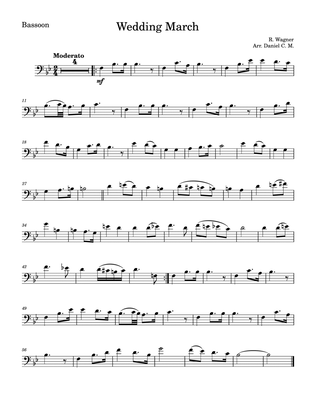 Wedding march by Wagner for bassoon (easy)