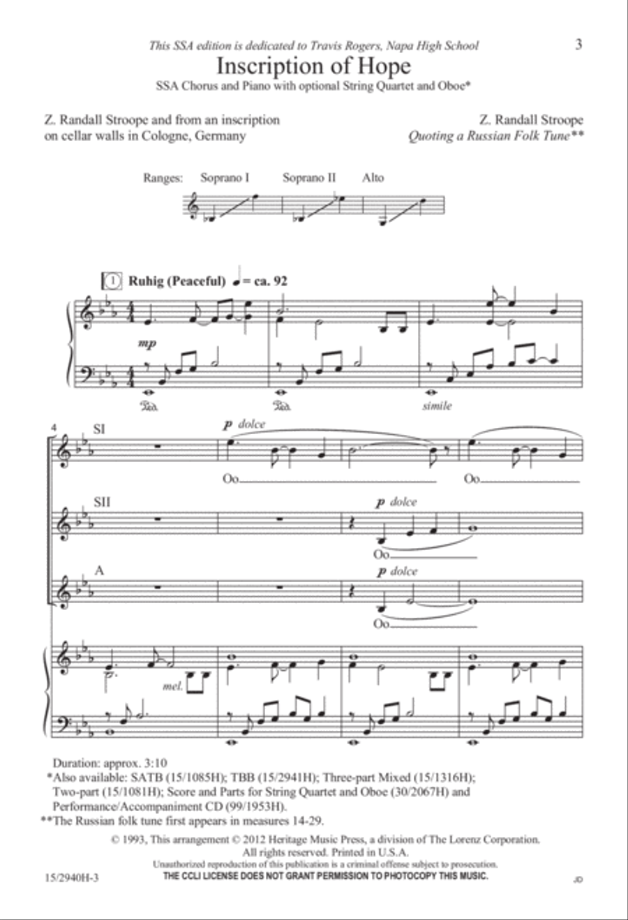 Inscription of Hope Inscription of Hope Women's Choir scores gallery preview page 3