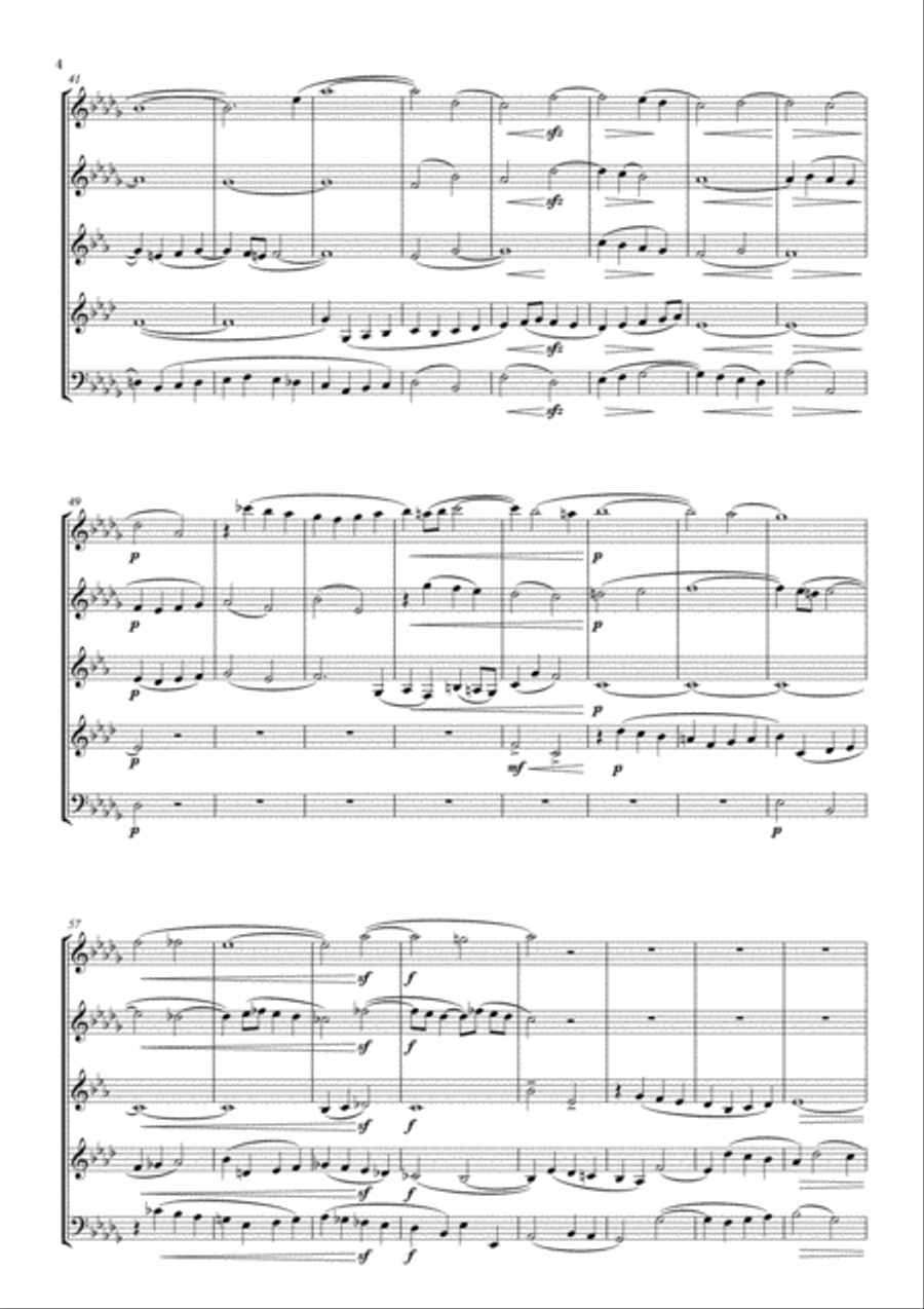 Prelude and Fugue in B Flat Minor BWV 867, for Wind Quintet Woodwind Quintet scores gallery preview page 6