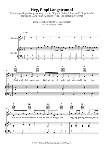 Pippi Långstrump - Pipi Calzaslargas Sheet music for Piano (Solo) Easy