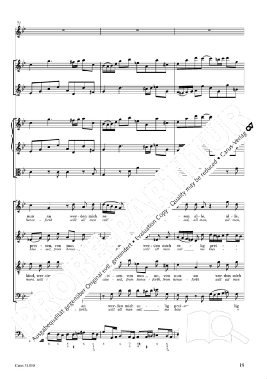 Magnify the Lord, my soul (Meine Seel erhebt den Herren) 4-Part scores gallery preview page 15