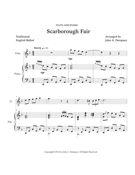 Scarborough Fair (Flute and Piano) image number null