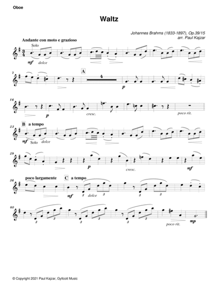 Waltz Op. 39 No. 15 (Wind Quintet)
