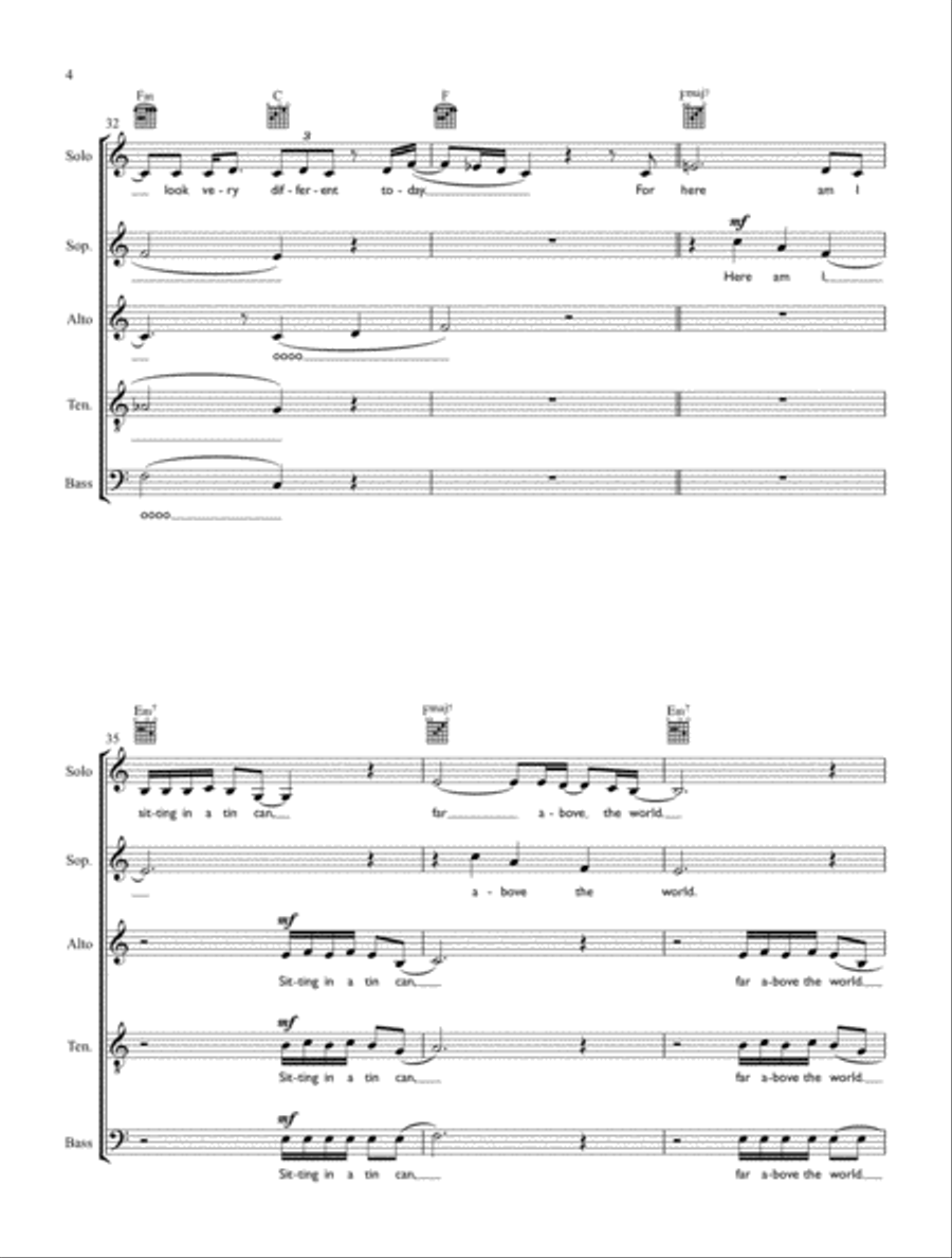 Space Oddity 4-Part scores gallery preview page 4