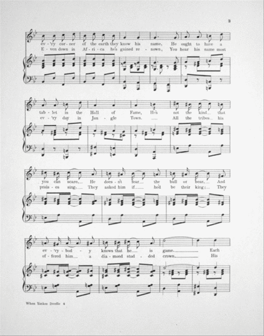 When yankee Doodle Teddy Boy Comes marching Home Again Voice scores gallery preview page 3