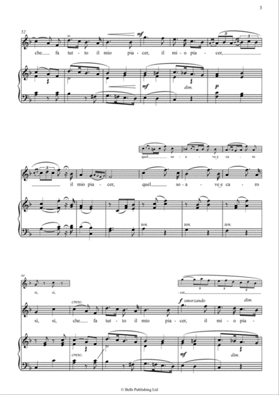 Pur dicesti, o bocca bella (F Major) Voice Solo scores gallery preview page 3