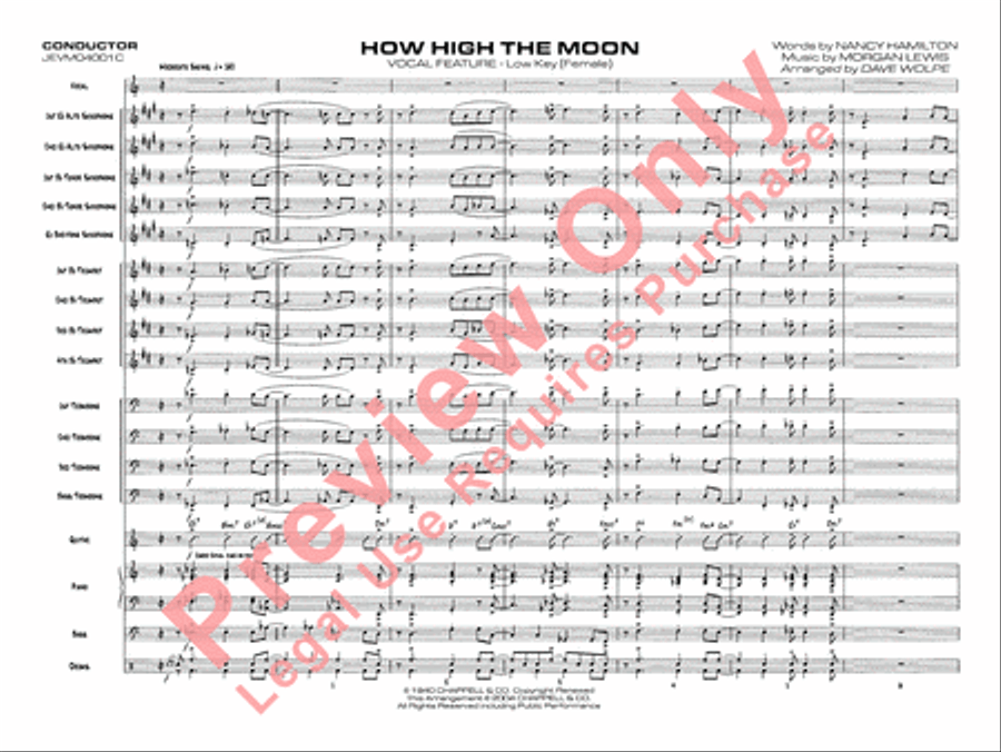 How High the Moon Jazz Ensemble scores gallery preview page 16