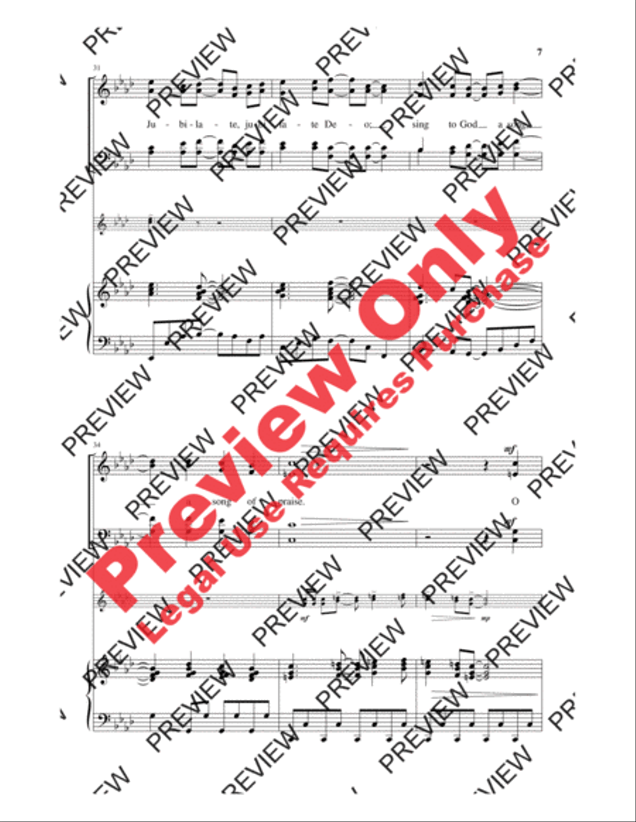 Jubilate Deo 4-Part scores gallery preview page 7