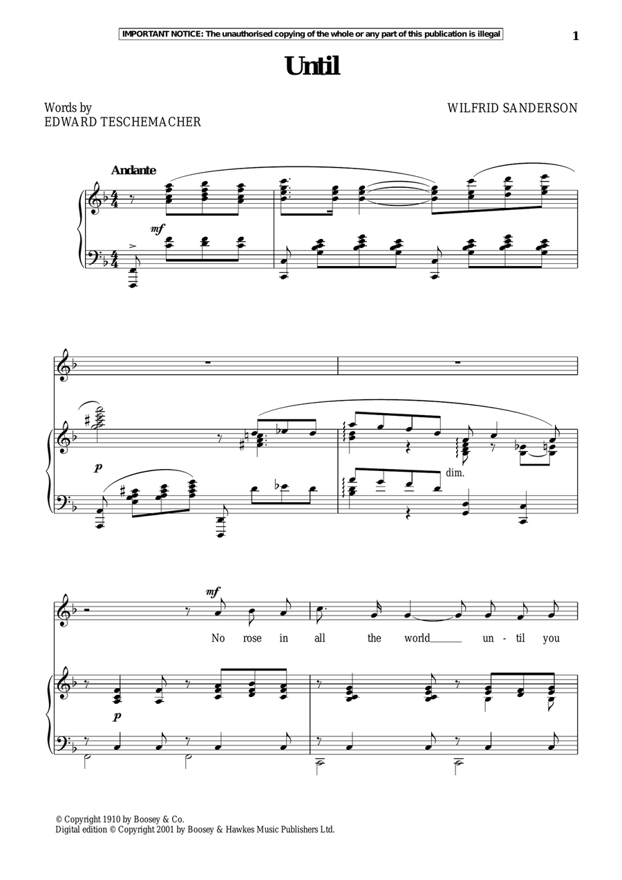 Until Until Piano, Vocal scores gallery preview page 1