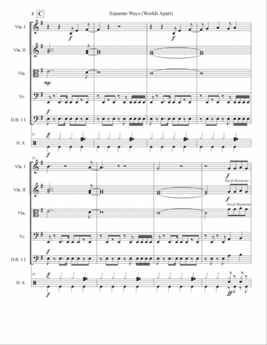 Separate Ways (worlds Apart) String Orchestra scores gallery preview page 4