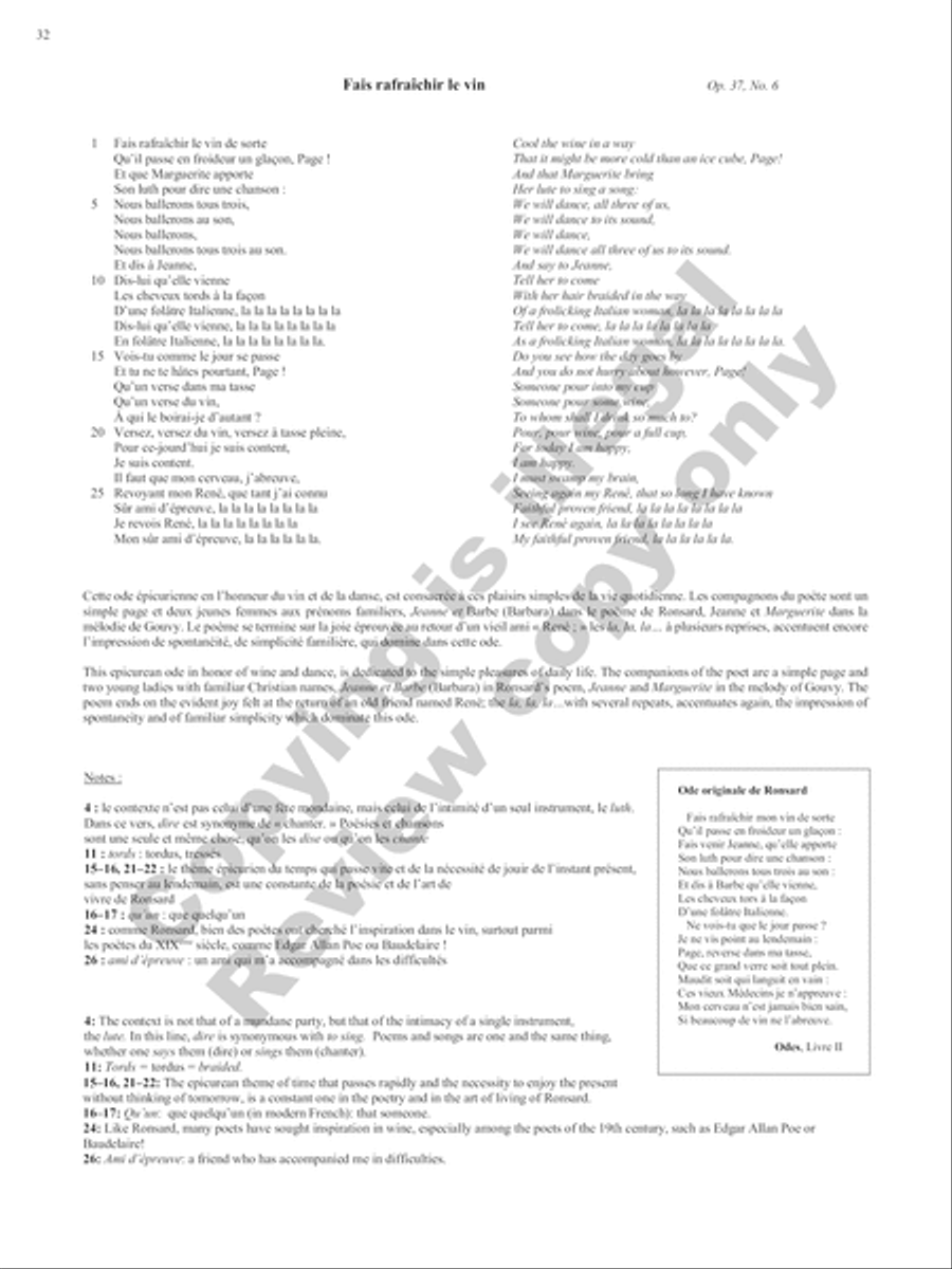 Songs of Gouvy, Volume 1: 40 poèmes de Pierre de Ronsard; 12 poèmes de La Pleïade Piano Accompaniment scores gallery preview page 47