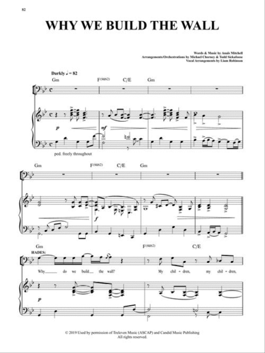 Hadestown Piano, Vocal, Guitar scores gallery preview page 5