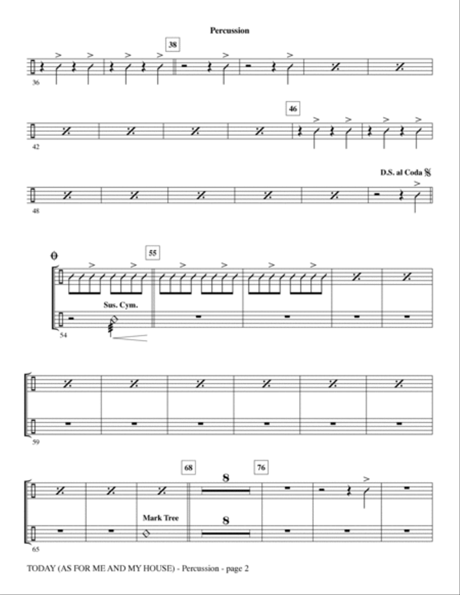 Today (As For Me And My House) - Percussion Choir scores gallery preview page 2