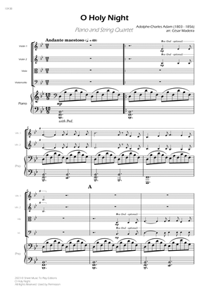 O Holy Night - Piano Quintet (Full Score) - Score Only