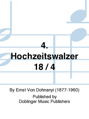 Book cover for 4. Hochzeitswalzer 18 / 4