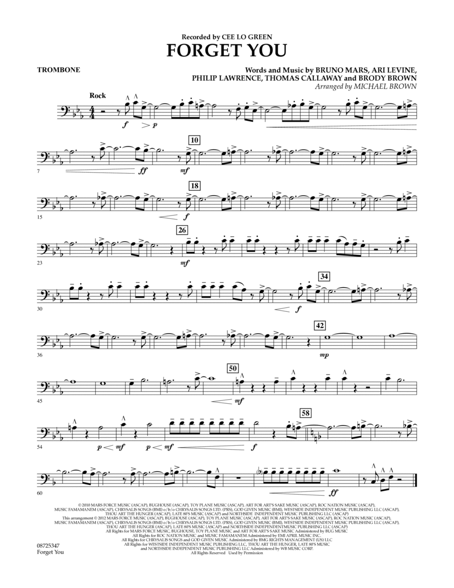Forget You - Trombone Concert Band scores gallery preview page 1