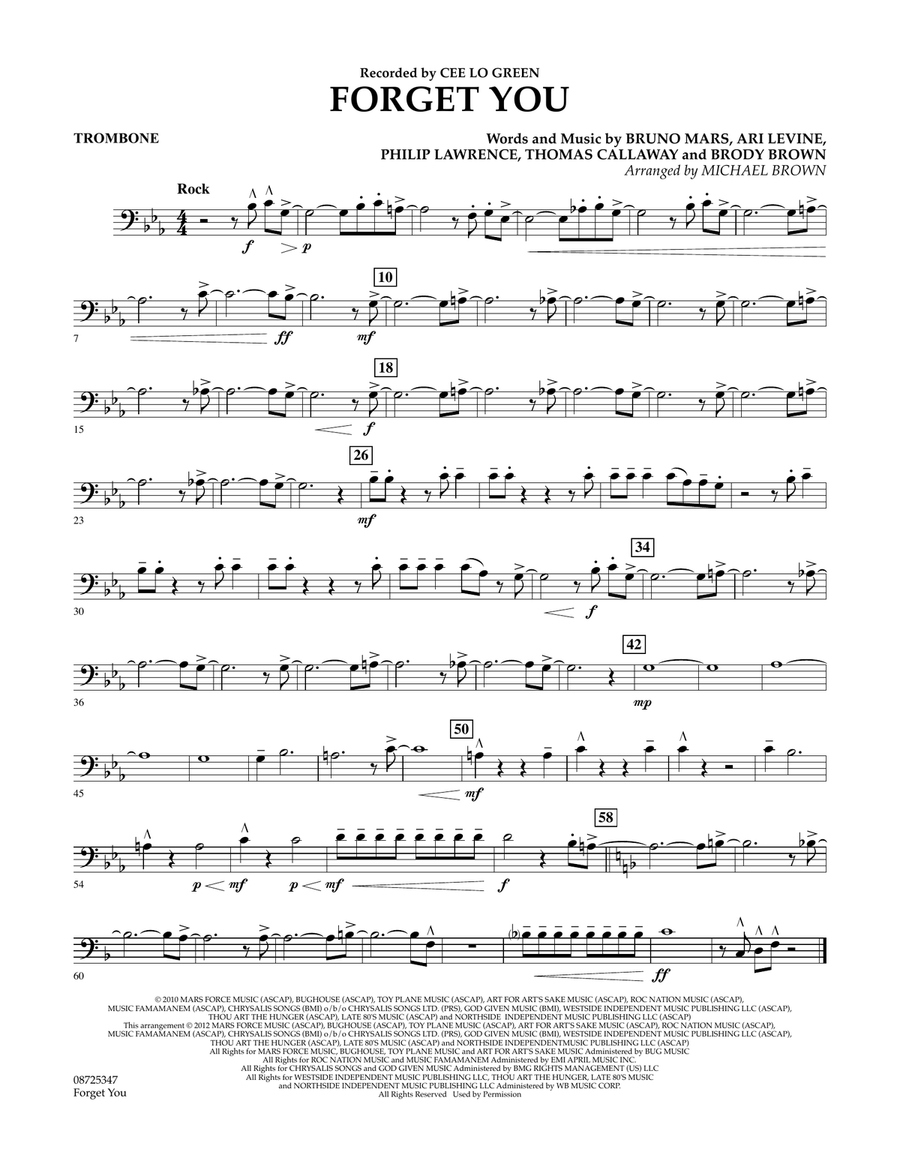Forget You - Trombone