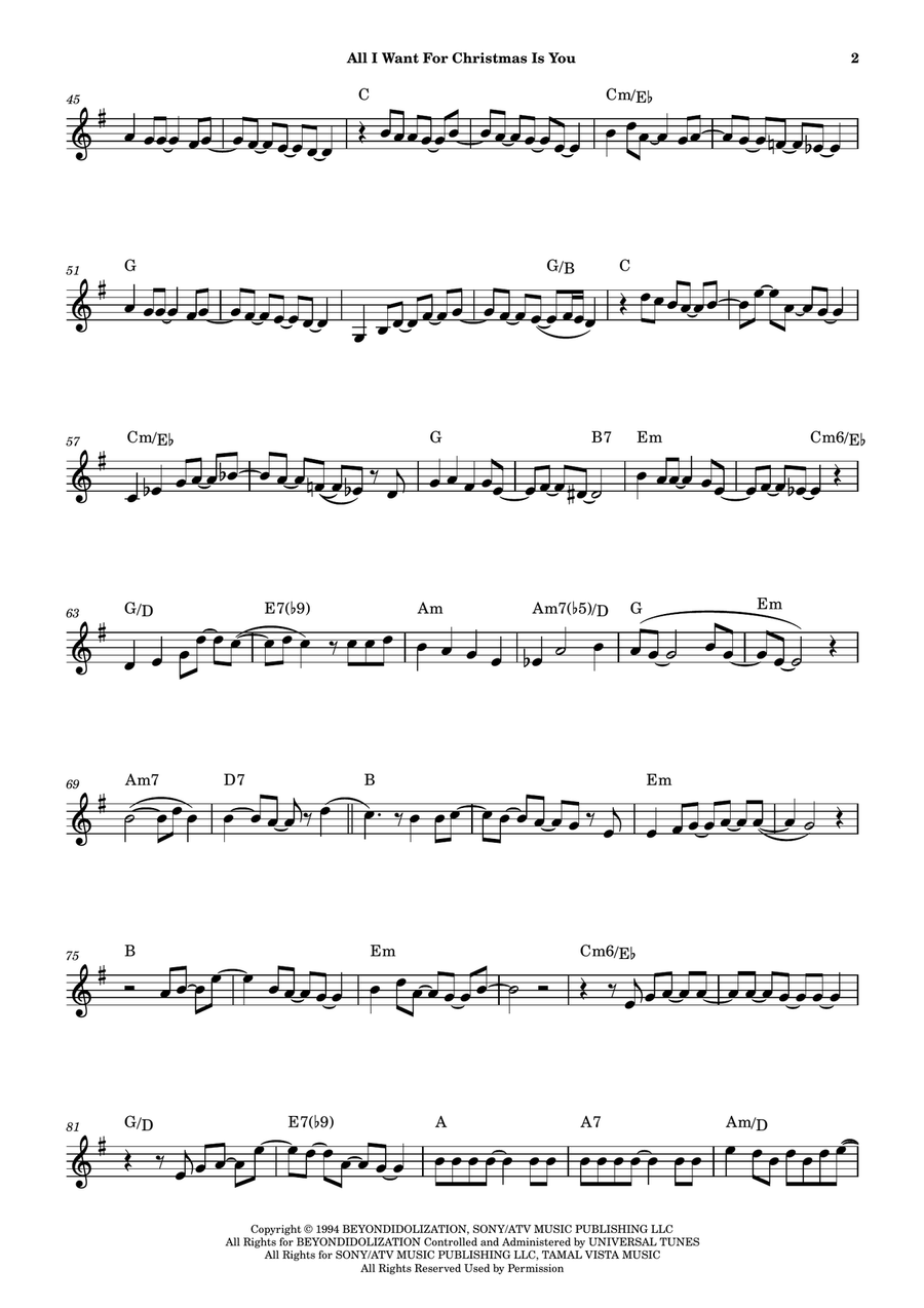 All I Want For Christmas Is You Violin Solo scores gallery preview page 2