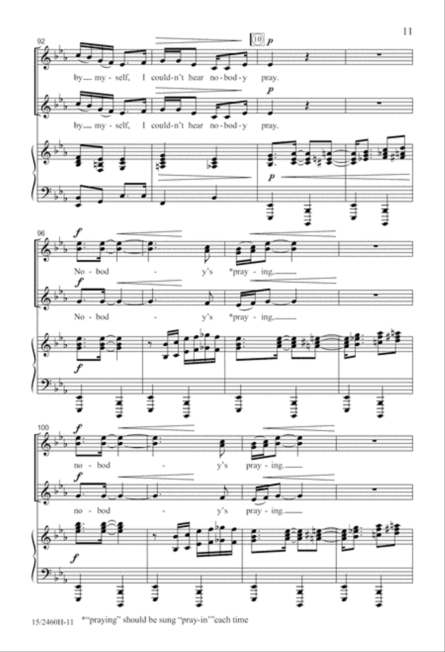 I Couldn't Hear Nobody Pray SSA scores gallery preview page 11