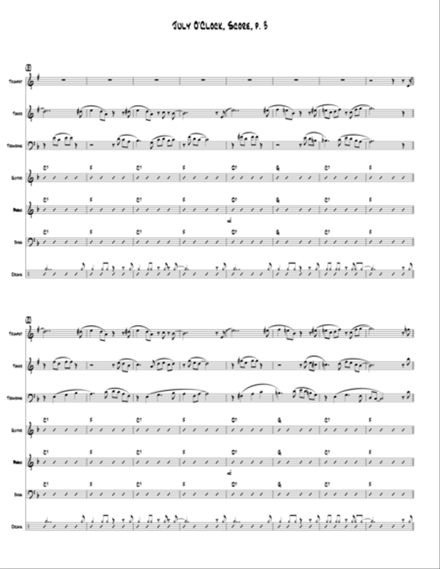 July O'Clock Jazz Ensemble scores gallery preview page 3