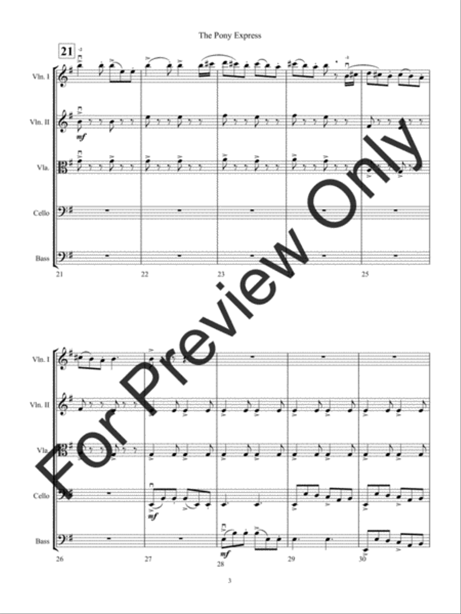 The Pony Express (Score) The Pony Express (Score) String Orchestra scores gallery preview page 6