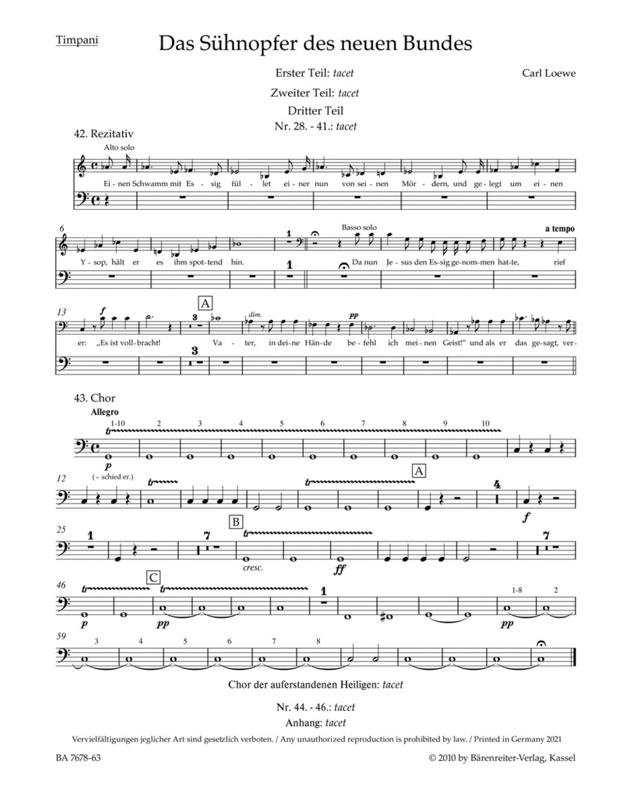 Das Sühnopfer des neuen Bundes WoO Percussion scores gallery preview page 1