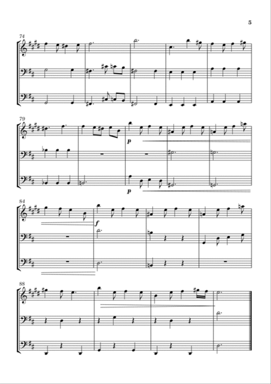 Fallen Down Brass Trio scores gallery preview page 5