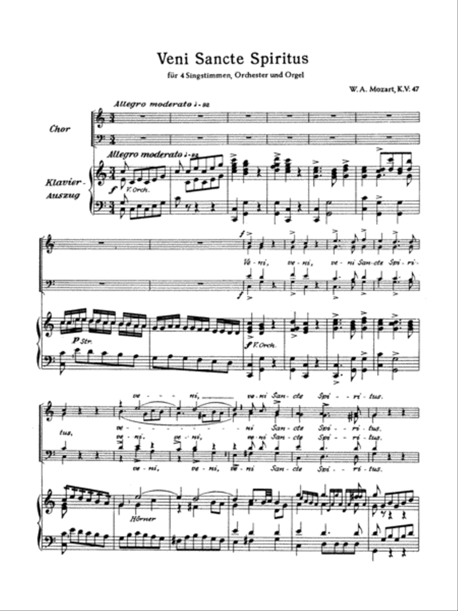Veni Sancte Spiritus, K. 47 4-Part scores gallery preview page 3