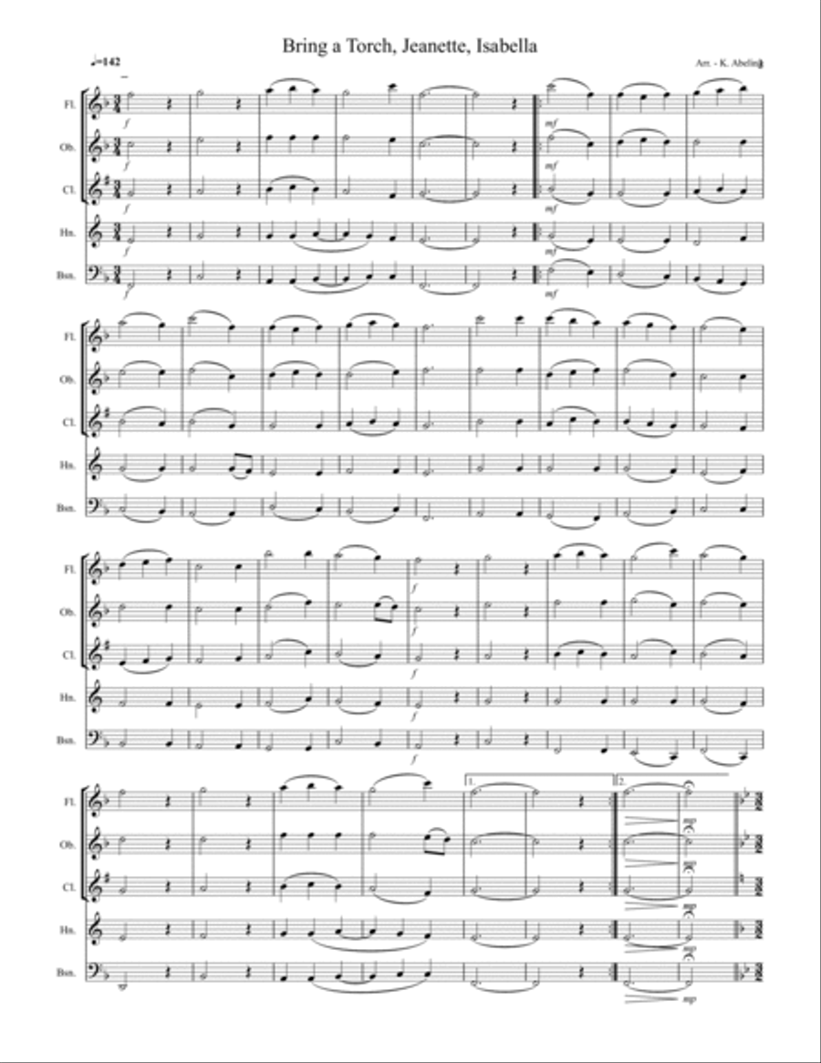 20 Traditional Christmas Carols Volume I (for Woodwind Quintet) Woodwind Quintet scores gallery preview page 4