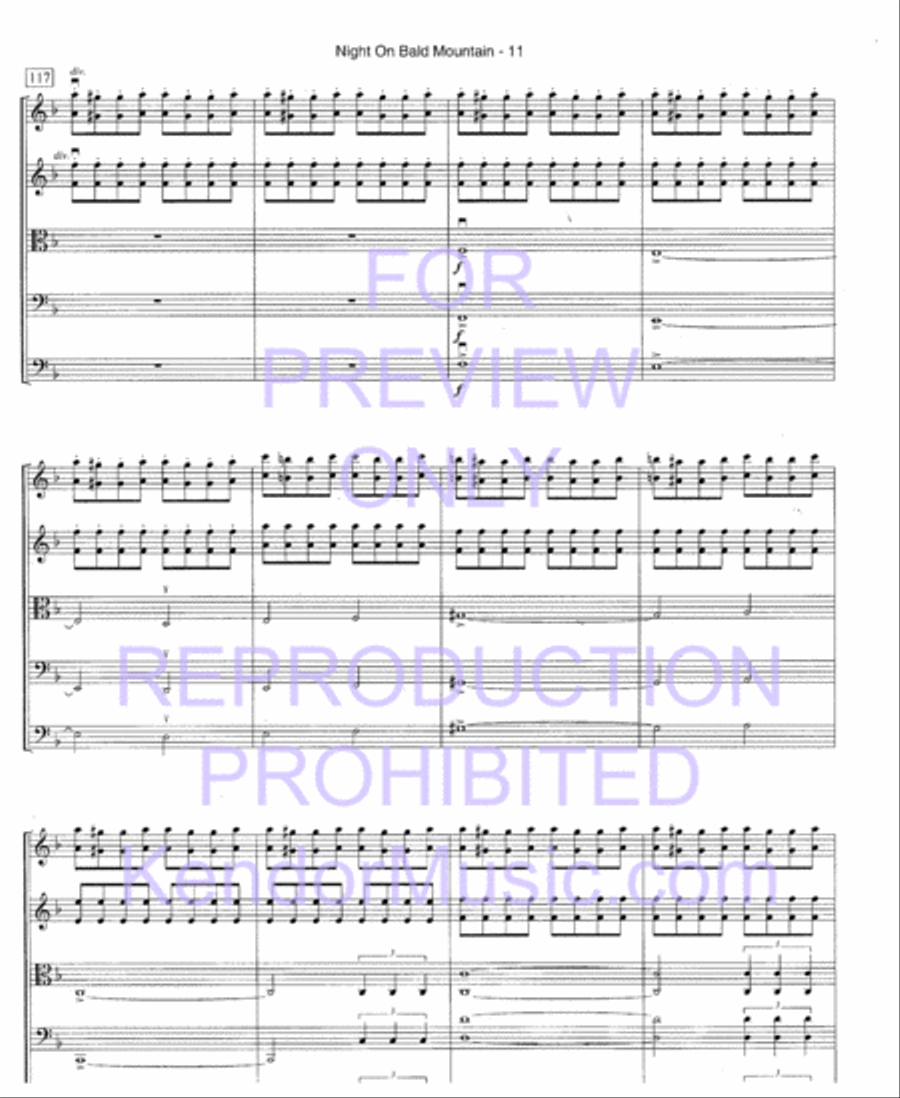 Night On Bald Mountain (Full Score) String Orchestra scores gallery preview page 14