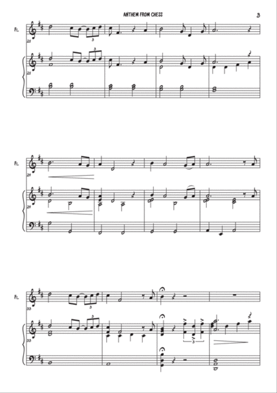 Anthem (from Chess) Flute Solo scores gallery preview page 3