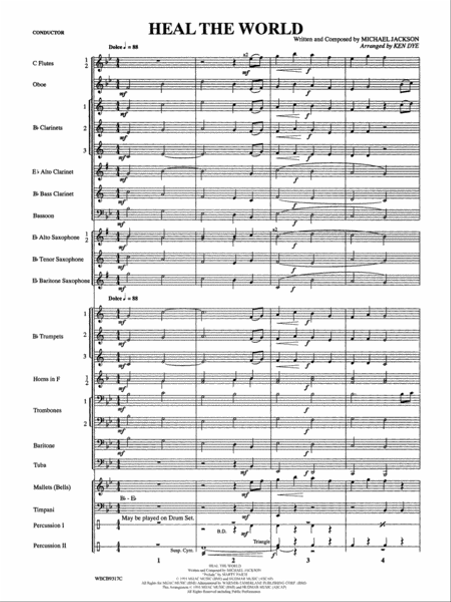 Heal the World: Score Concert Band scores gallery preview page 2