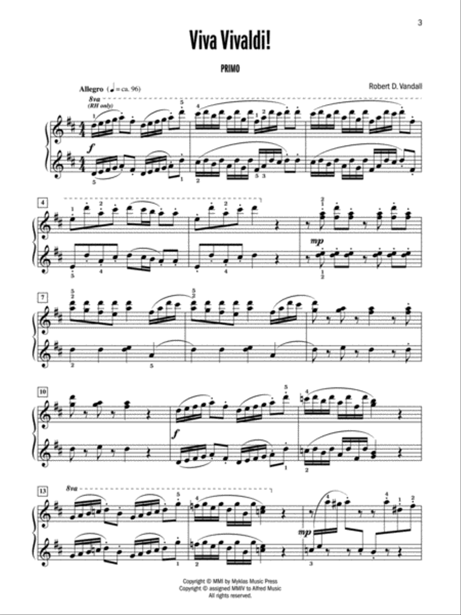 Celebrated Piano Duets, Book 5: Five Diverse Duets for Intermediate to Late Intermediate Pianists Piano Method scores gallery preview page 3