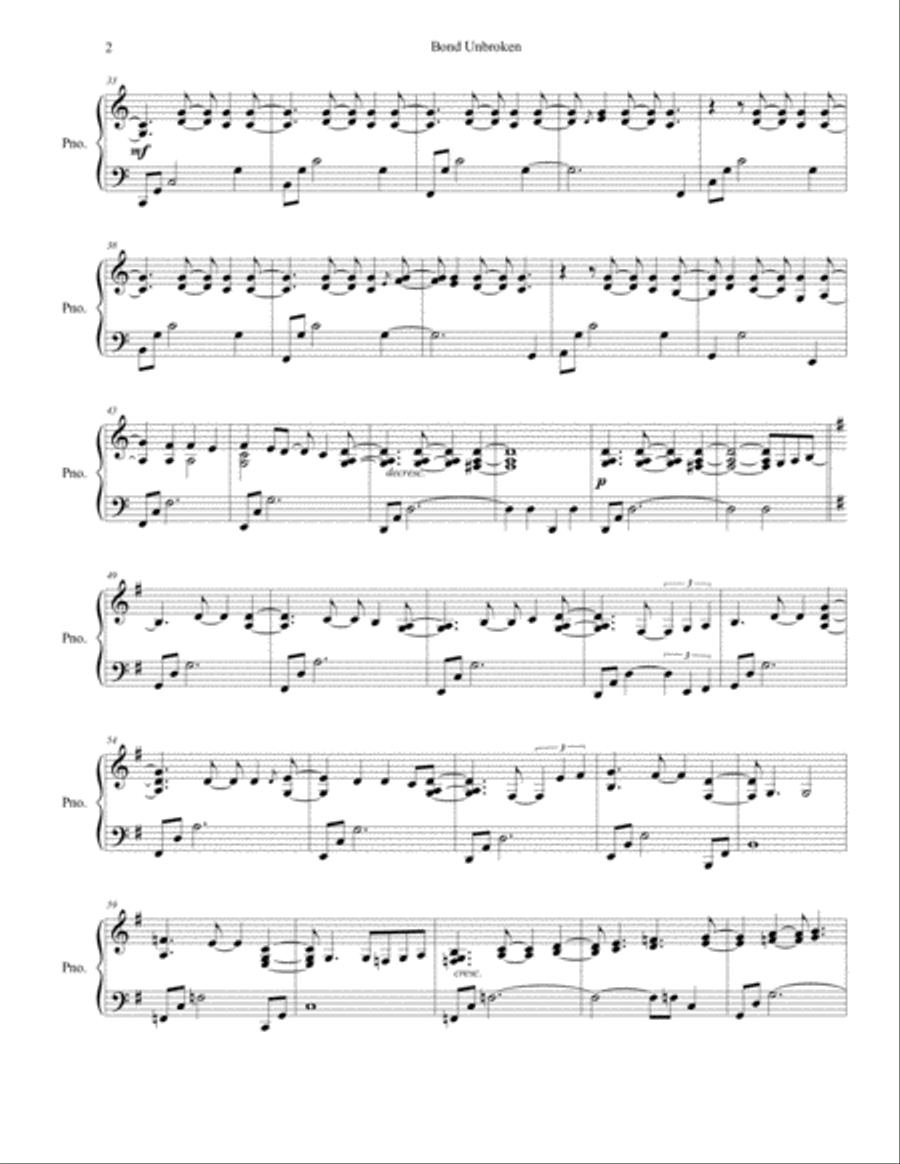 Bond Unbroken Piano Solo scores gallery preview page 2