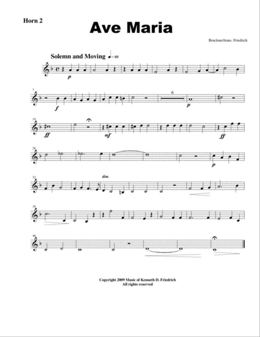 Bruckner - Ave Maria Bruckner - Ave Maria Brass Ensemble scores gallery preview page 4